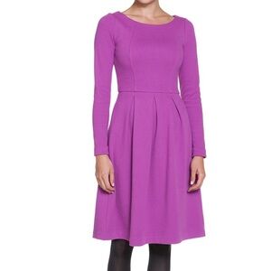 BODEN TEXTURED COTTON BLEND ORCHID LINDSEY PONTE DRESS size 8P